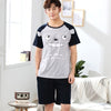 Summer New Knitted Cotton Short Sleeved Men Pajamas Sets Male Pajama Set Letter Pajama For Men Sleepwear Suit Homewear Size Xxxl