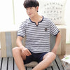 Summer New Knitted Cotton Short Sleeved Men Pajamas Sets Male Pajama Set Letter Pajama For Men Sleepwear Suit Homewear Size Xxxl