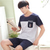 Summer New Knitted Cotton Short Sleeved Men Pajamas Sets Male Pajama Set Letter Pajama For Men Sleepwear Suit Homewear Size Xxxl