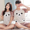 MISSKY Men Women Summer Pajama Sets Fashion Casual Home Wear Set Female Male Lovers Sleepwear