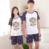 MISSKY Men Women Summer Pajama Sets Fashion Casual Home Wear Set Female Male Lovers Sleepwear