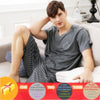 Summer New Knitted Cotton Short Sleeve Men Pajamas Sets Male Pajama Set Letter Pajama For Men Sleepwear Suit Homewear Size XXXXL