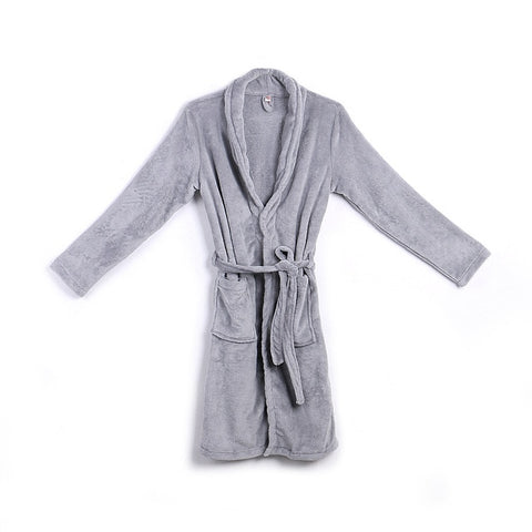 HIRIGIN Men's Winter Warm Robes Thick Lengthened Plush Shawl Bathrobe Kimono Home Clothes Long Sleeved Robe Coat peignoir homme