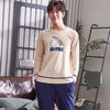 New 2019 Spring Men Pajamas long Sleeve Male Pajama Set Men Pure Full Cotton Pajamas For Men Sleepwear Suit homewear 4XL
