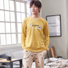 New 2019 Spring Men Pajamas long Sleeve Male Pajama Set Men Pure Full Cotton Pajamas For Men Sleepwear Suit homewear 4XL