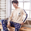 New 2019 Spring Men Pajamas long Sleeve Male Pajama Set Men Pure Full Cotton Pajamas For Men Sleepwear Suit homewear 4XL