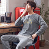 New 2019 Spring Men Pajamas long Sleeve Male Pajama Set Men Pure Full Cotton Pajamas For Men Sleepwear Suit homewear 4XL