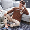 New 2019 Spring Men Pajamas long Sleeve Male Pajama Set Men Pure Full Cotton Pajamas For Men Sleepwear Suit homewear 4XL