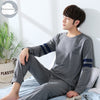 Autumn Winter Knitted Cotton Cartoon Men's Pyjamas Couple Pajamas Set Casual Male Sleepwear Pyjamas Night Pijamas 3XL Homewear
