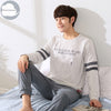 Autumn Winter Knitted Cotton Cartoon Men's Pyjamas Couple Pajamas Set Casual Male Sleepwear Pyjamas Night Pijamas 3XL Homewear