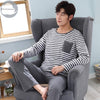 Autumn Winter Knitted Cotton Cartoon Men's Pyjamas Couple Pajamas Set Casual Male Sleepwear Pyjamas Night Pijamas 3XL Homewear