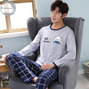 Autumn Winter Knitted Cotton Cartoon Men's Pyjamas Couple Pajamas Set Casual Male Sleepwear Pyjamas Night Pijamas 3XL Homewear
