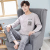 Yidanna long sleeve pijama cotton pajamas set for male plus size sleep clothing casual nightie sleepwear men pyjamas suit autumn