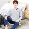 Yidanna long sleeve pijama cotton pajamas set for male plus size sleep clothing casual nightie sleepwear men pyjamas suit autumn