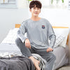 Yidanna long sleeve pijama cotton pajamas set for male plus size sleep clothing casual nightie sleepwear men pyjamas suit autumn