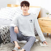 Yidanna long sleeve pijama cotton pajamas set for male plus size sleep clothing casual nightie sleepwear men pyjamas suit autumn
