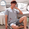 Summer New Knitted Cotton Short Sleeve Men Pajamas Sets Male Pajama Set Letter Pajama For Men Sleepwear Suit Homewear Size XXXXL