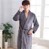 Men Casual Kimono Bathrobe Autumn Winter Flannel Long Robe Thick Warm Sleepwear Plus Size 3xl Nightgown Male Casual Home Wear