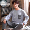 Autumn Winter Men's Cotton Pajamas Letter Striped Sleepwear Cartoon Pajama Sets Casual Sleep&Lounge Pyjamas Plus Size 3XL Pijama