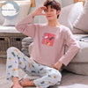 Autumn Winter Men's Cotton Pajamas Letter Striped Sleepwear Cartoon Pajama Sets Casual Sleep&Lounge Pyjamas Plus Size 3XL Pijama