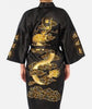 Free Shipping Navy Blue Chinese Men's Satin Silk Robe Embroidery Kimono Bath Gown Dragon Size S M L XL XXL XXXL S0008