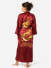 Free Shipping Navy Blue Chinese Men's Satin Silk Robe Embroidery Kimono Bath Gown Dragon Size S M L XL XXL XXXL S0008