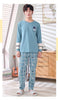 Matching Couple Pajama Set Cotton Pijamas Long Sleeve Sleepwear His-and-her Home Suit Pyjama For Lover Man Woman Lovers' Clothes