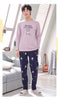Matching Couple Pajama Set Cotton Pijamas Long Sleeve Sleepwear His-and-her Home Suit Pyjama For Lover Man Woman Lovers' Clothes