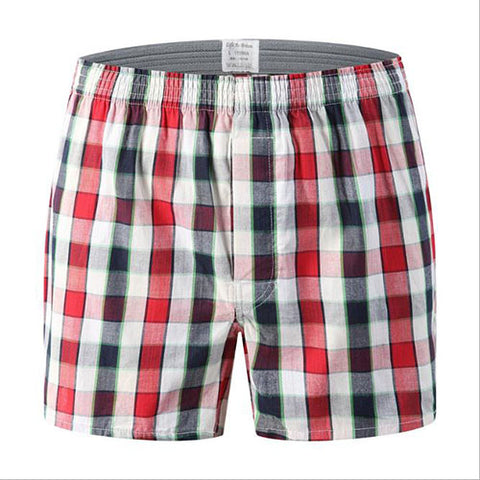 Men Underwear Boxers Plaid Loose Shorts Men Panties Cotton Soft Large Arrow Pants At Home Underwear Classic Basics Men pajamas