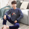 Cartoon Pajamas Set Men's Clothing Coral Fleece Pyjamas Autumn Winter Flannel Thicken Warm Sleepwear Suit Casual Homewear XXXL