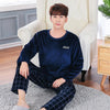 Cartoon Pajamas Set Men's Clothing Coral Fleece Pyjamas Autumn Winter Flannel Thicken Warm Sleepwear Suit Casual Homewear XXXL