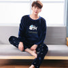 Cartoon Pajamas Set Men's Clothing Coral Fleece Pyjamas Autumn Winter Flannel Thicken Warm Sleepwear Suit Casual Homewear XXXL