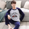 Cartoon Pajamas Set Men's Clothing Coral Fleece Pyjamas Autumn Winter Flannel Thicken Warm Sleepwear Suit Casual Homewear XXXL