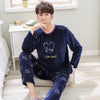 Cartoon Pajamas Set Men's Clothing Coral Fleece Pyjamas Autumn Winter Flannel Thicken Warm Sleepwear Suit Casual Homewear XXXL