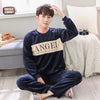 Cartoon Pajamas Set Men's Clothing Coral Fleece Pyjamas Autumn Winter Flannel Thicken Warm Sleepwear Suit Casual Homewear XXXL
