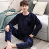 Cartoon Pajamas Set Men's Clothing Coral Fleece Pyjamas Autumn Winter Flannel Thicken Warm Sleepwear Suit Casual Homewear XXXL