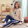 Matching Couple Pajama Set Cotton Pijamas Long Sleeve Sleepwear His-and-her Home Suit Pyjama For Lover Man Woman Lovers' Clothes