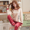 Matching Couple Pajama Set Cotton Pijamas Long Sleeve Sleepwear His-and-her Home Suit Pyjama For Lover Man Woman Lovers' Clothes