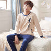 Matching Couple Pajama Set Cotton Pijamas Long Sleeve Sleepwear His-and-her Home Suit Pyjama For Lover Man Woman Lovers' Clothes