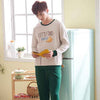 Matching Couple Pajama Set Cotton Pijamas Long Sleeve Sleepwear His-and-her Home Suit Pyjama For Lover Man Woman Lovers' Clothes