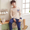 Matching Couple Pajama Set Cotton Pijamas Long Sleeve Sleepwear His-and-her Home Suit Pyjama For Lover Man Woman Lovers' Clothes