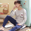 Matching Couple Pajama Set Cotton Pijamas Long Sleeve Sleepwear His-and-her Home Suit Pyjama For Lover Man Woman Lovers' Clothes