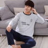 New 2019 Spring Men Pajamas long Sleeve Male Pajama Set Men Pure Full Cotton Pajamas For Men Sleepwear Suit homewear 4XL