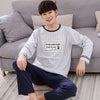 New 2019 Spring Men Pajamas long Sleeve Male Pajama Set Men Pure Full Cotton Pajamas For Men Sleepwear Suit homewear 4XL