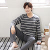 New 2019 Spring Men Pajamas long Sleeve Male Pajama Set Men Pure Full Cotton Pajamas For Men Sleepwear Suit homewear 4XL