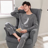 New 2019 Spring Men Pajamas long Sleeve Male Pajama Set Men Pure Full Cotton Pajamas For Men Sleepwear Suit homewear 4XL