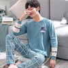 New 2019 Spring Men Pajamas long Sleeve Male Pajama Set Men Pure Full Cotton Pajamas For Men Sleepwear Suit homewear 4XL