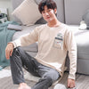 New 2019 Spring Men Pajamas long Sleeve Male Pajama Set Men Pure Full Cotton Pajamas For Men Sleepwear Suit homewear 4XL