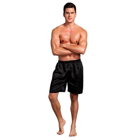 1PCS Mens Sleep Bottoms Sleepwear Men Underwear Solid Silk Satin Boxers Shorts Nightwear Pajamas Newest
