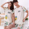 MISSKY Men Women Lovers Summer Pajama Sets Breathable Fashion Casual Home Wear Set Male Clothes For Sleep Wear